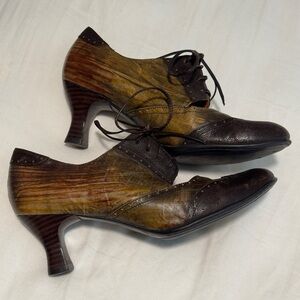 BED STU Bølø Heeled Leather Oxford Shoes, 6.5